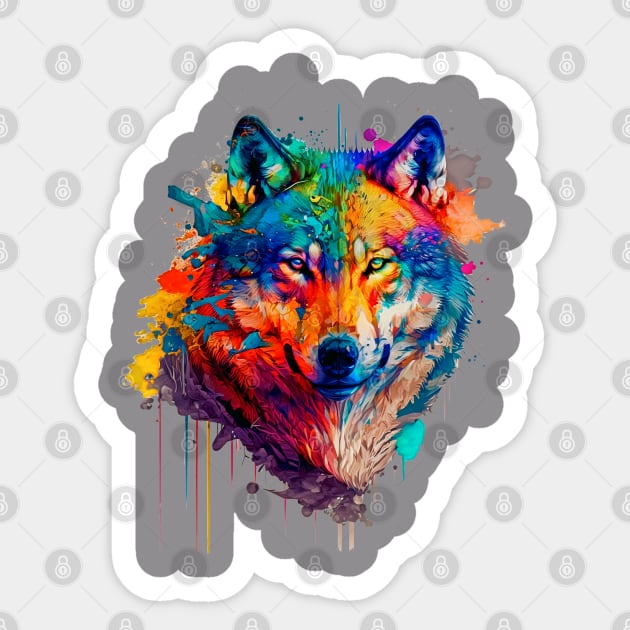 Painted Wolf Sticker by WolfChamp